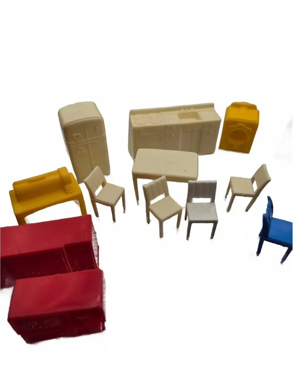 Vtg Plastic Dollhouse Furniture Set for Marx Suburban Colonial dollhouse